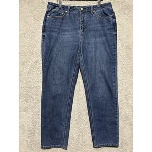 Seven7 Slim Straight Jean Stretch Denim Women's Size 14 Blue Medium‎ Wash Modern